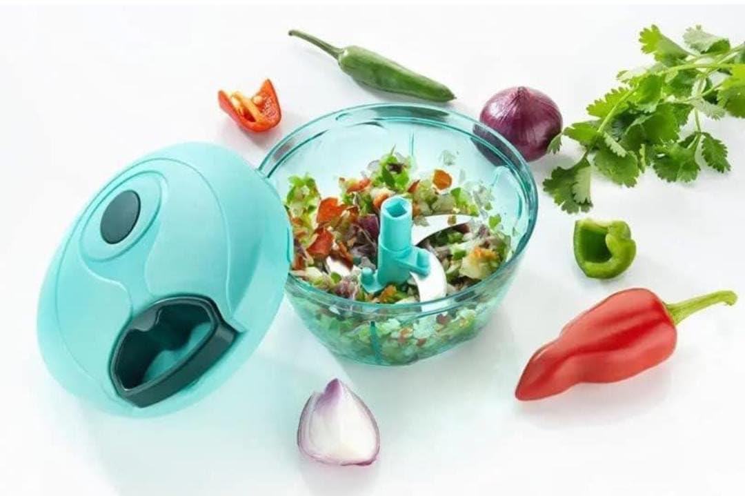 Pandashopee 450ML Manual Dori Chopper – 3 Blade Vegetable & Onion Cutter
