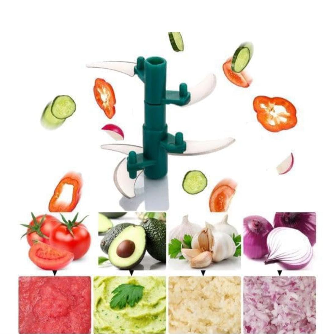 Pandashopee 450ML Manual Dori Chopper – 3 Blade Vegetable & Onion Cutter